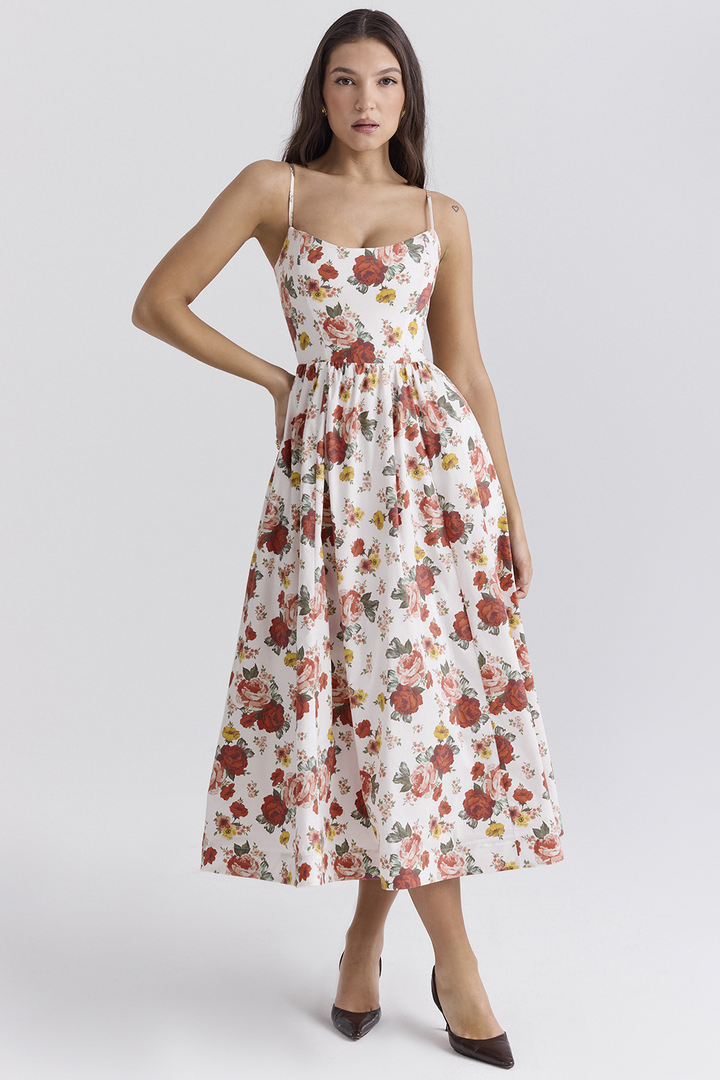 ESTELLE | Robe Midi Été Élégante Corset