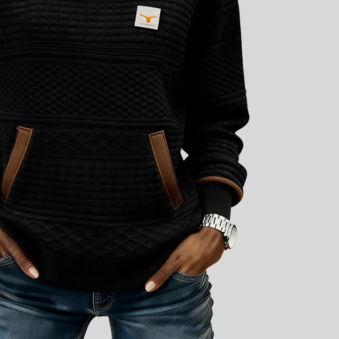 Mies - Sweatshirt structuré en couleur bloc avec col rond