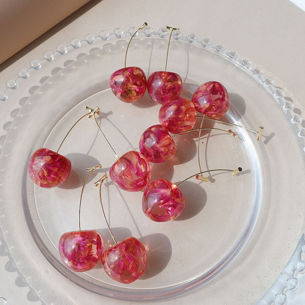 Pink Cherry Earrings (Pair)
