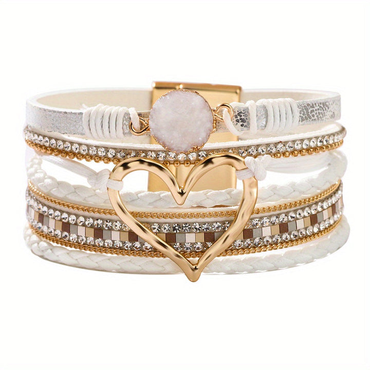 Bracelet en Cuir Multicouche Boho