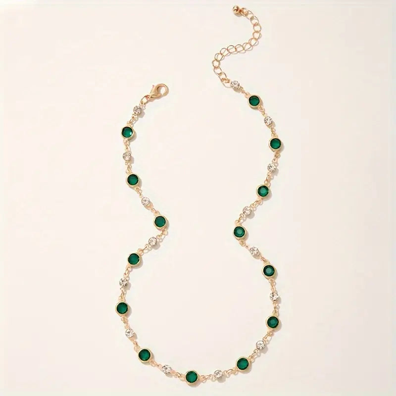 Collier Pendentif Émeraude Verte