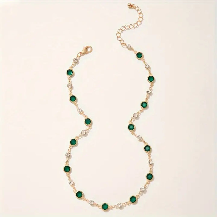 Collier Pendentif Émeraude Verte