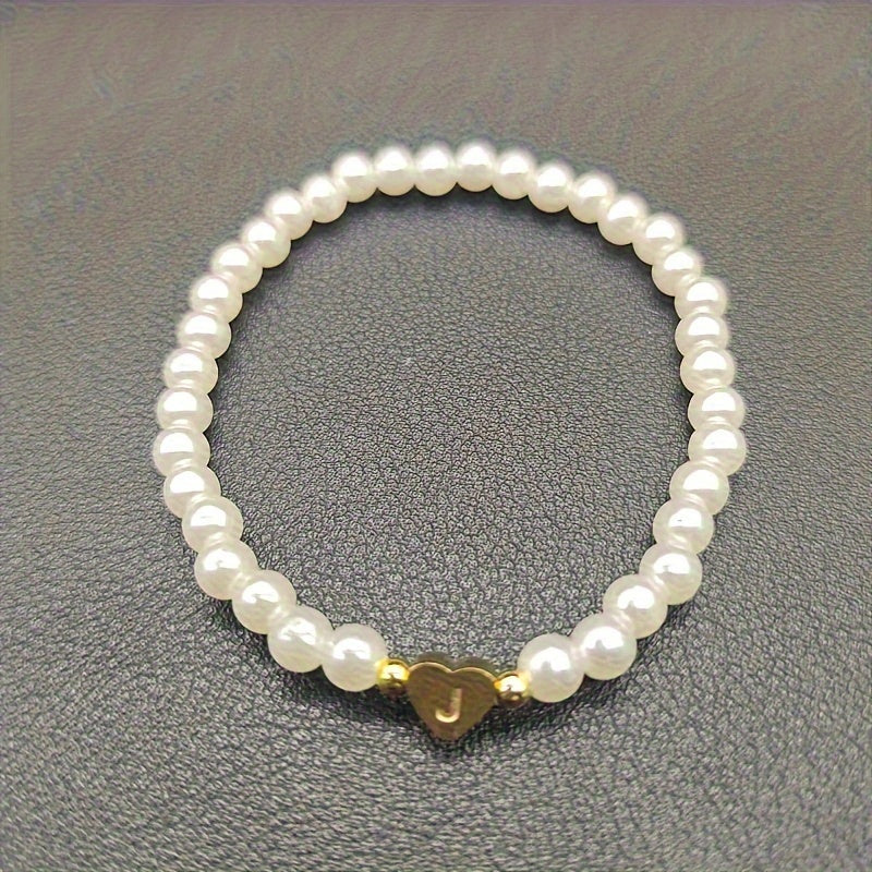 Bracelet Chic avec Initiale en Forme de Cœur (A–Z)