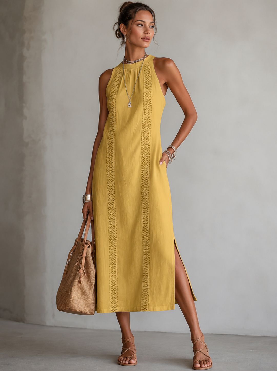 Marit | Robe brodée légère et dissimulante du ventre avec poches