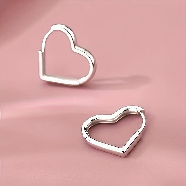 Boucles d'oreilles en forme de cœur doré en acier inoxydable