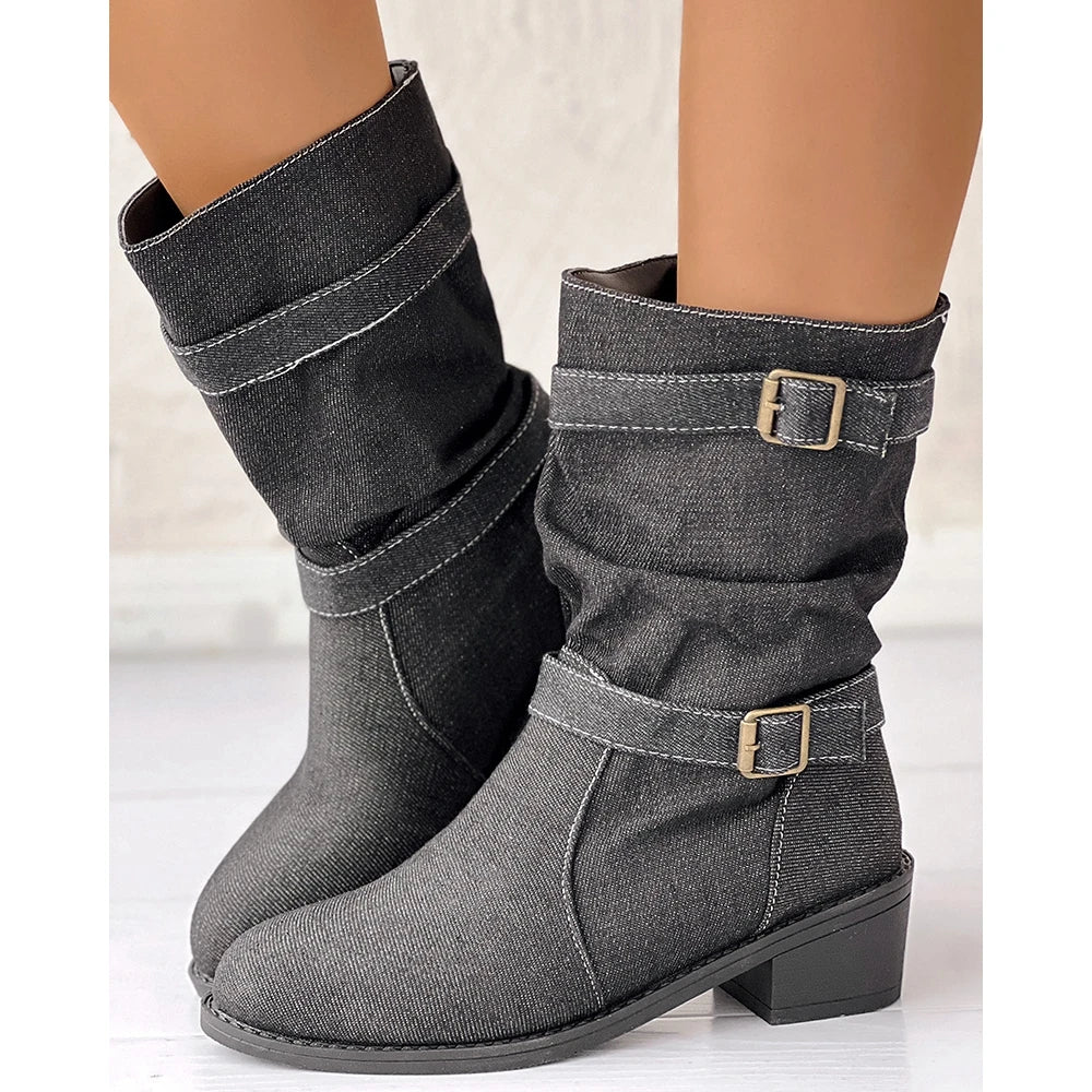Denim Rodeo Ankle Boots