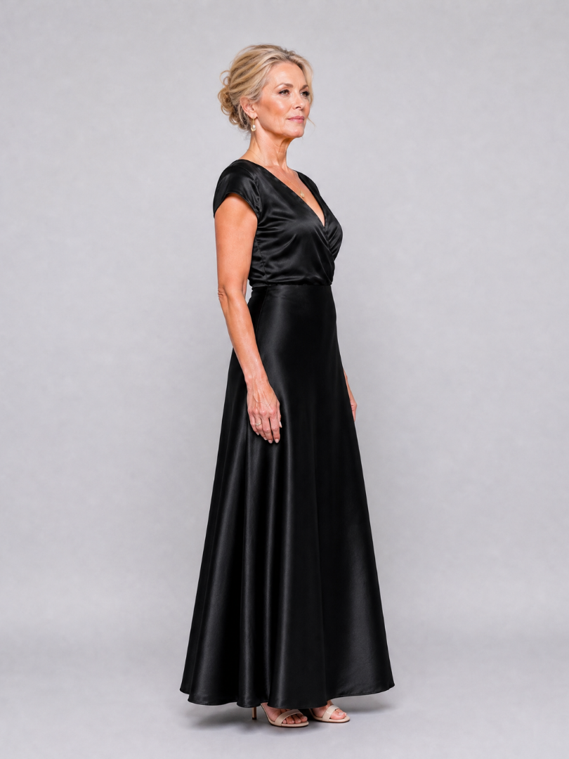 Samouse | Robe Maxi à Manches Courtes et Corps Croisé