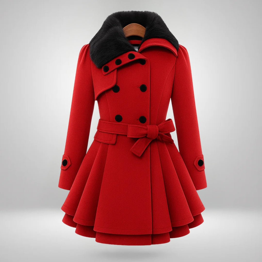 Yena™ | Trench-coat chic avec fourrure vegan
