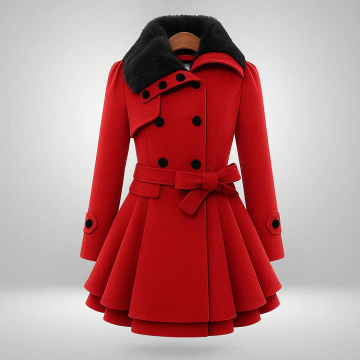 Yena™ | Trench-coat chic avec fourrure vegan
