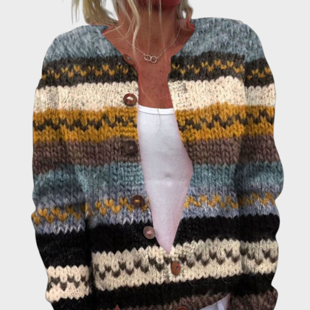 Eva - Cardigan floral automnal