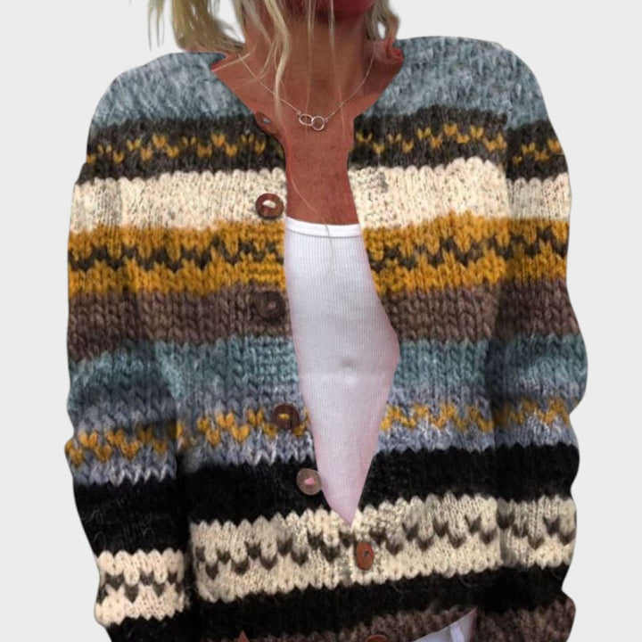 Eva - Cardigan floral automnal