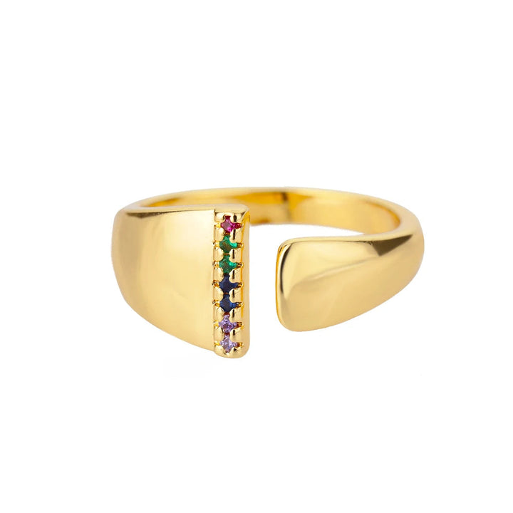 Bague avec Lettre Personnalisée en Acier Inoxydable