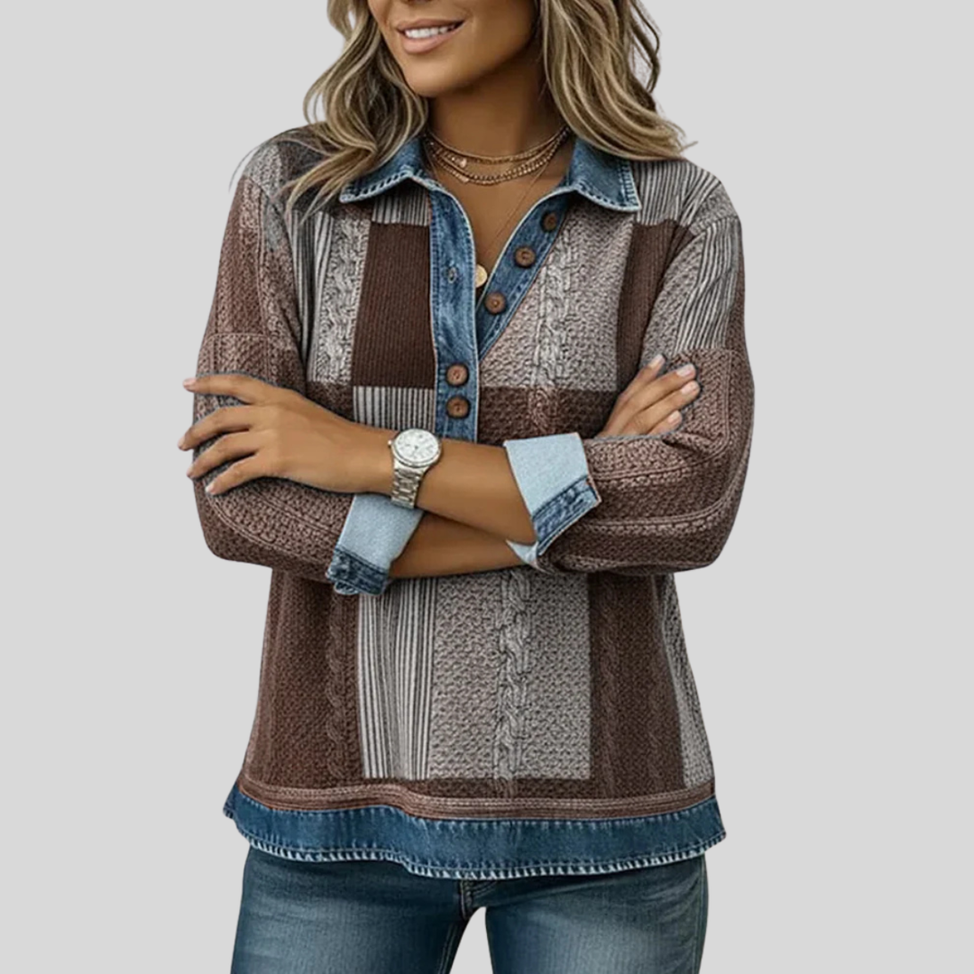 Sientje - Sweat à patchwork en couleurs bloquées