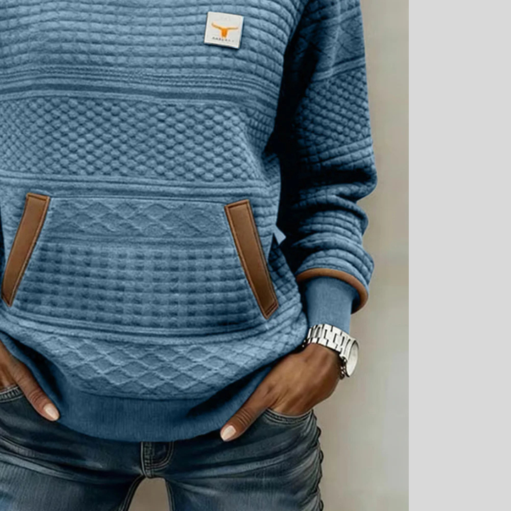 Mies - Sweatshirt structuré en couleur bloc avec col rond