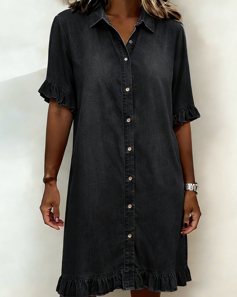 Maria | Robe en Denim Confortable avec Plis Élévateurs