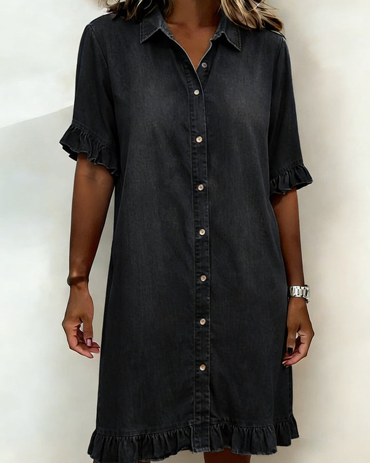 Maria | Robe en Denim Confortable avec Plis Élévateurs