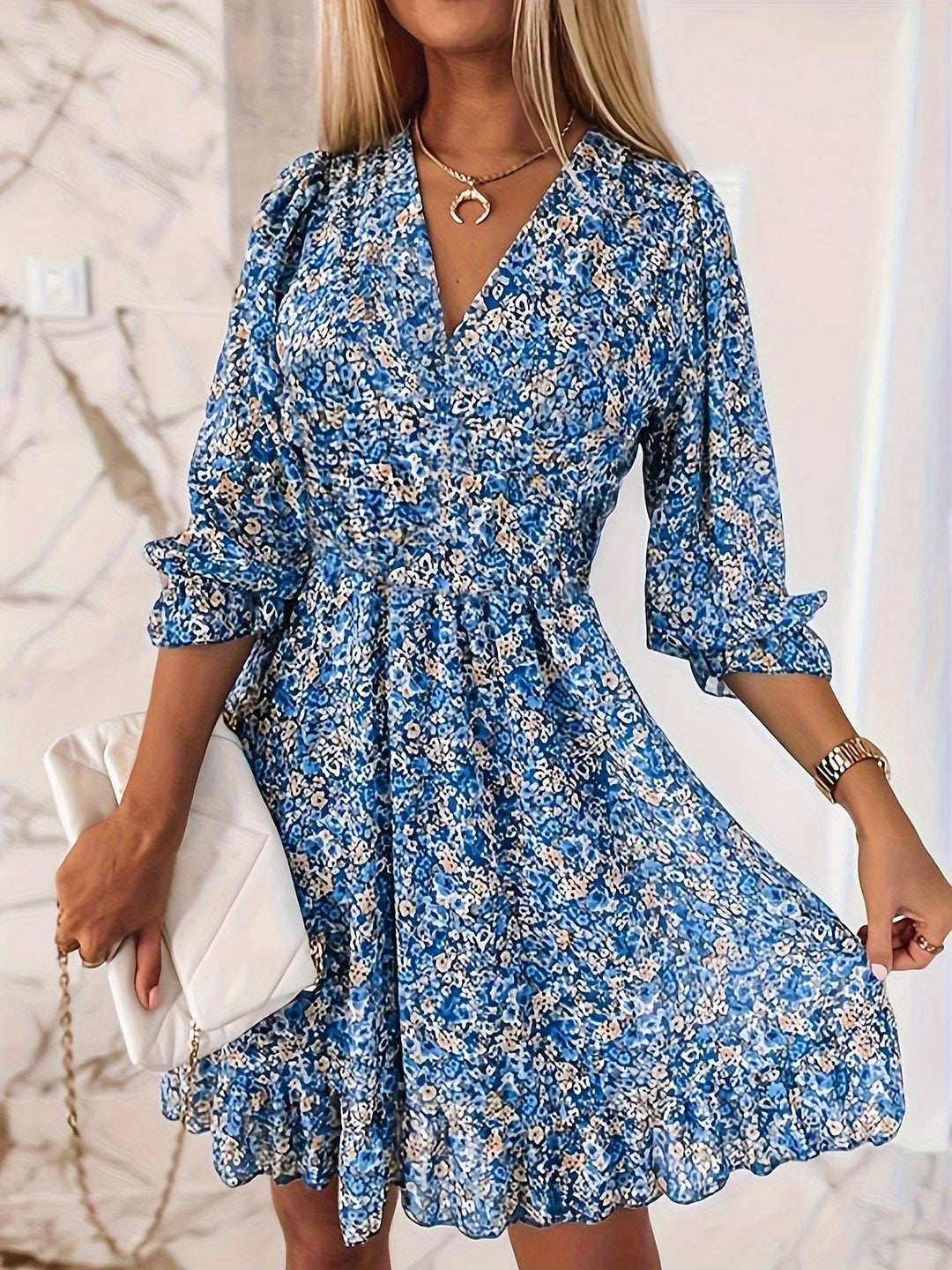 Nissia™ | Robe Mini à Rayures Florales