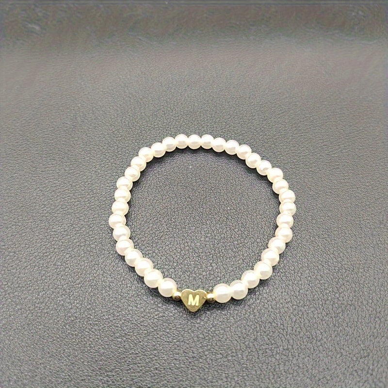 Bracelet Chic avec Initiale en Forme de Cœur (A–Z)