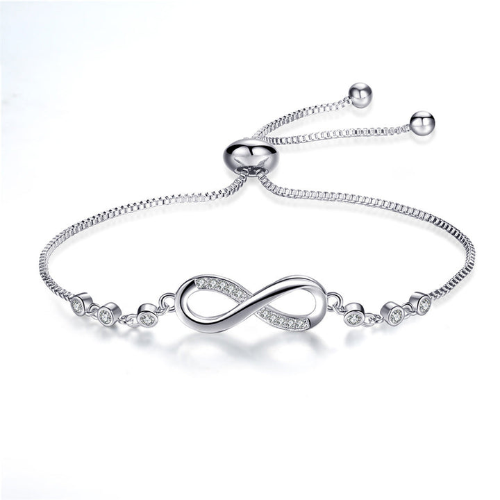 Bracelet ajustable chic en or rose en forme d'infini