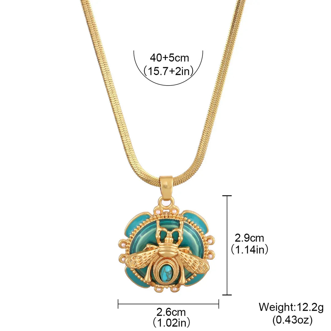 Pendentif en Or Chic avec Turquoise