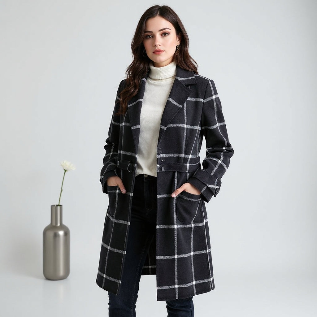 Valeria | Manteau Élégant à Carreaux
