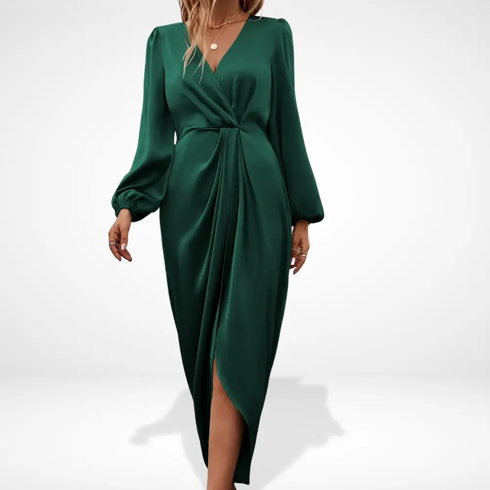 Martina | Robe de soirée midi avec drapage central