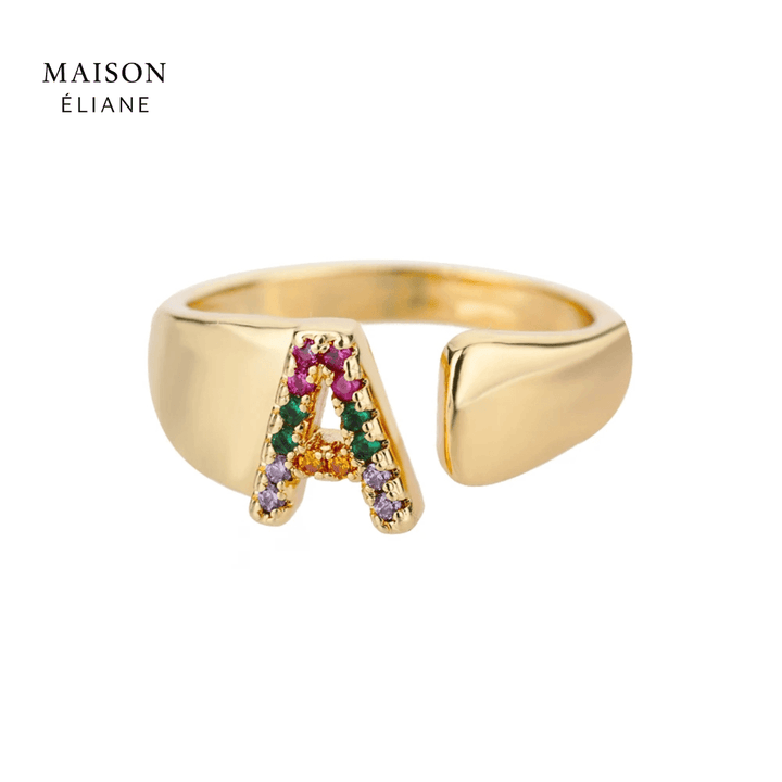 Bague avec Lettre Personnalisée en Acier Inoxydable