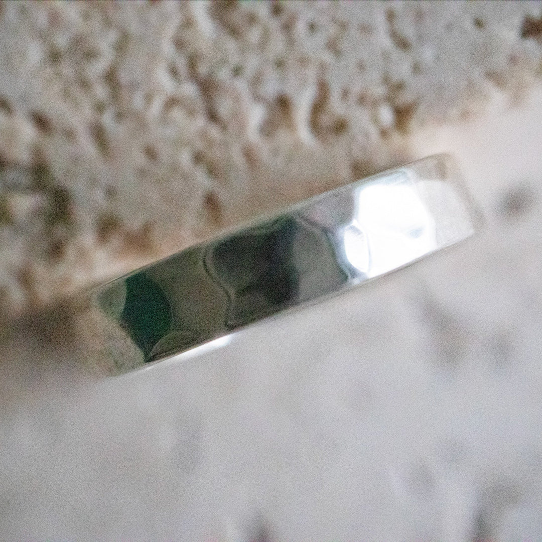 Bague martelée en argent sterling 925 fait main