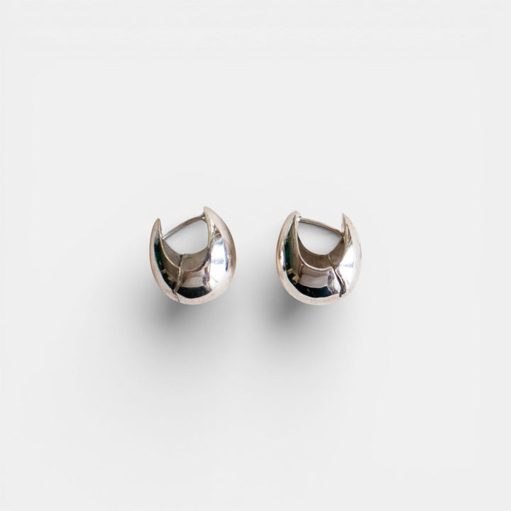 Créoles Chunky en Argent Sterling 925 - Boucles d'oreilles Goutte Argent