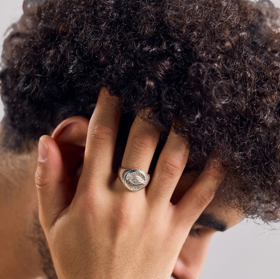 Bague Sceau Horus 925 Argent Sterling fait main