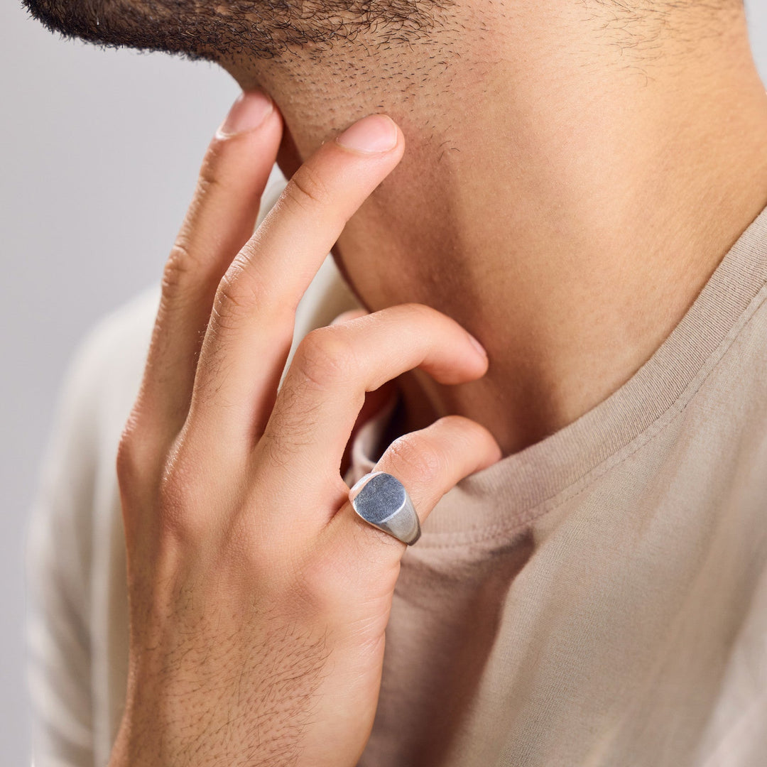 Bague de sceau en argent sterling 925 fait main