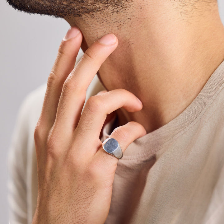 Bague de sceau en argent sterling 925 fait main