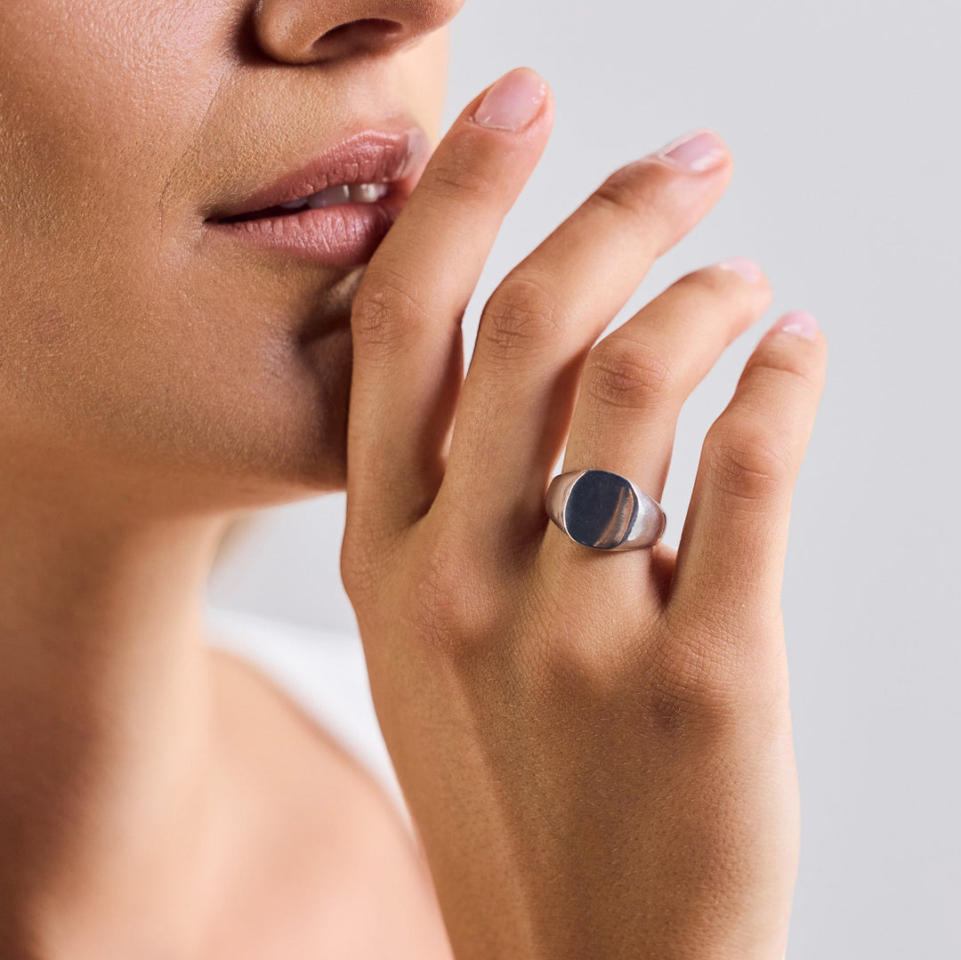 Bague de sceau en argent sterling 925 fait main