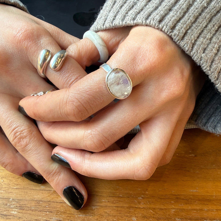 Bague Chunky ouverte en argent sterling massif 925 – ajustable en taille, fait à la main