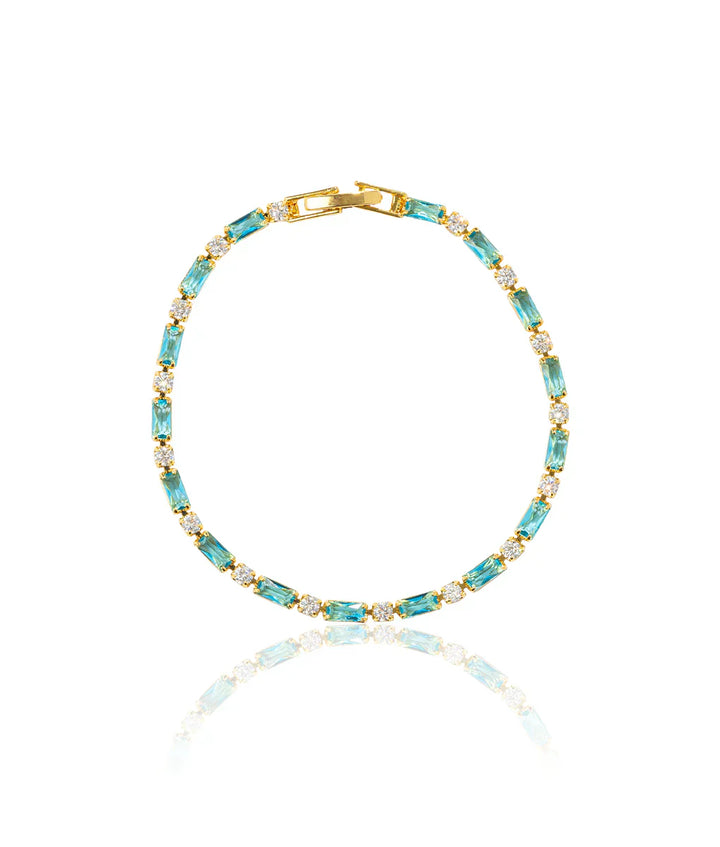 Bracelet en Turquoise Naturelle Dorée Intemporelle