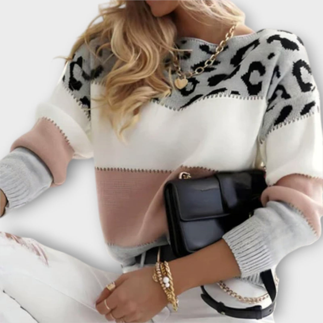 Cheyenne - Pull loose à motif léopard