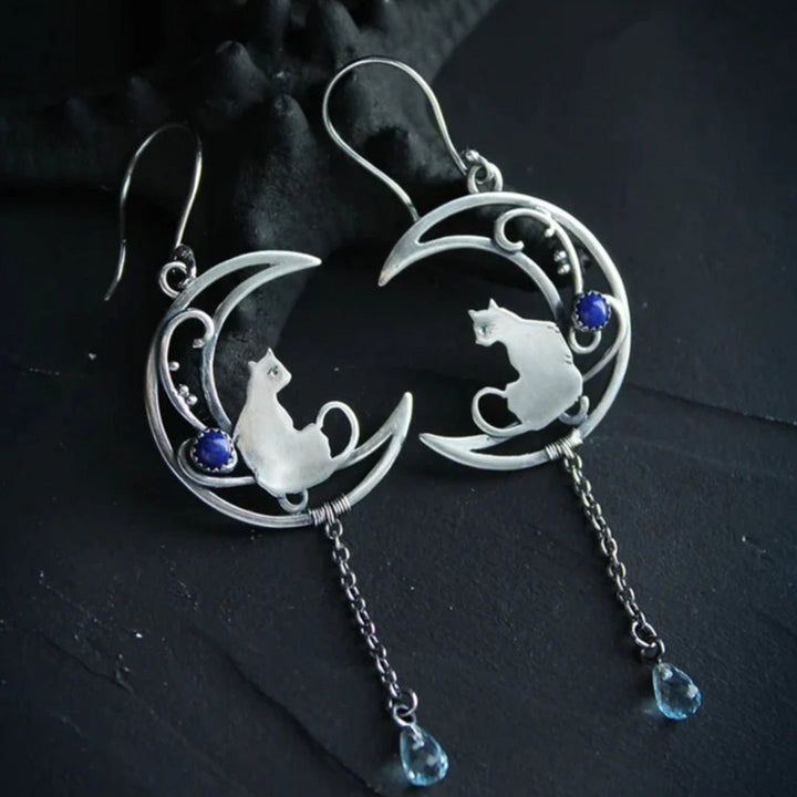 Boucles d'oreilles en Zirconia Bleu Boho en Argent Sterling