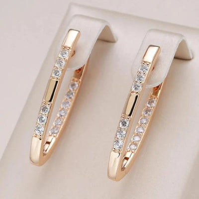Boucles d'oreilles sophistiquées avec des pierres de zirconia