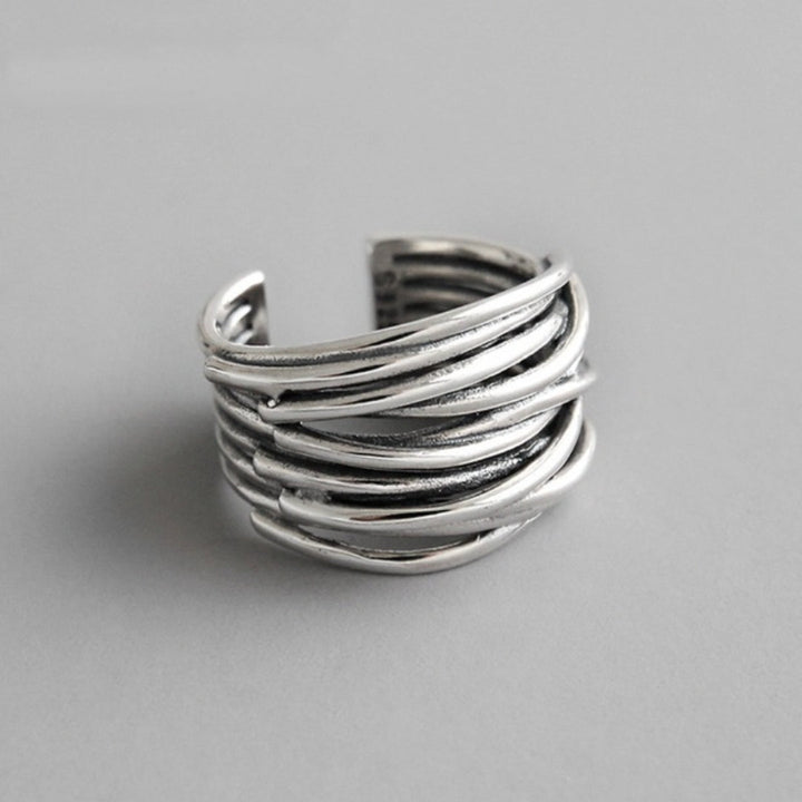 Bague Ajustable en Argent avec Couches