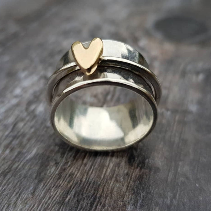 Mireia - Bague en Argent Cœur Doré