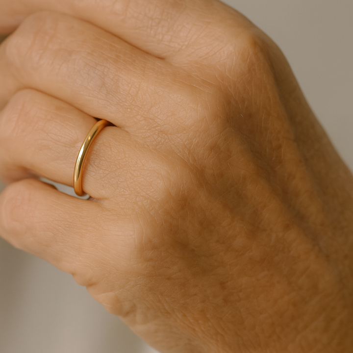 Bague simple en or et argent
