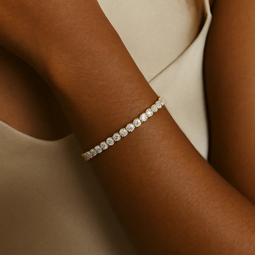 Bracelet de tennis en or avec moissanite