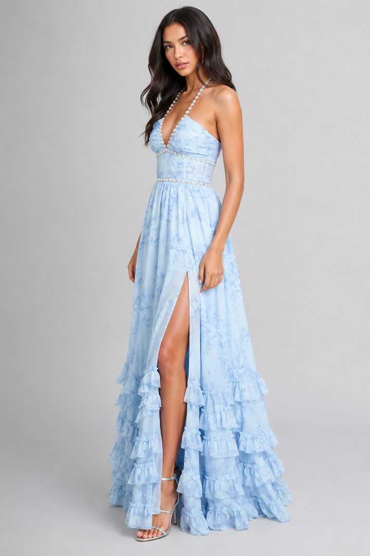 VALESKA | Robe Maxi Chic au Style Floral Vintage
