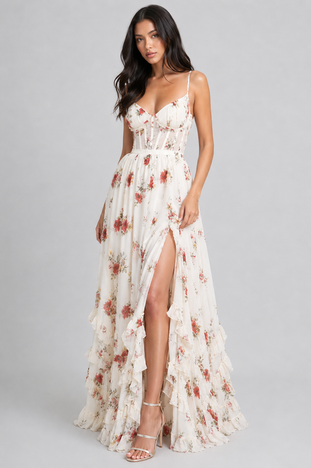 VALESKA | Robe Maxi Chic au Style Floral Vintage
