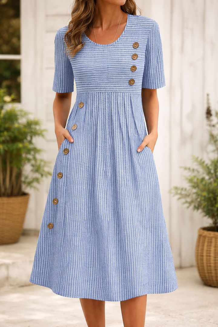 Vittoria™ | Robe midi à rayures au style intemporel