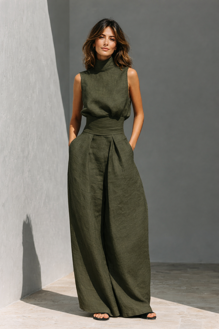 Maria - Ensemble de débardeur et pantalon large minimaliste