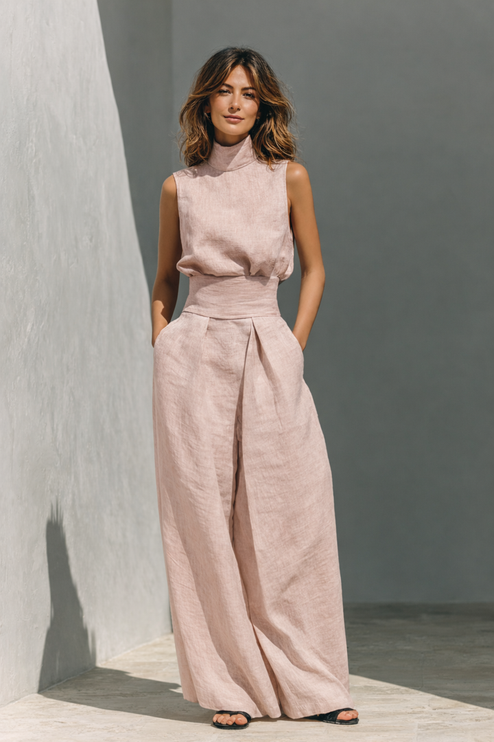 Maria - Ensemble de débardeur et pantalon large minimaliste