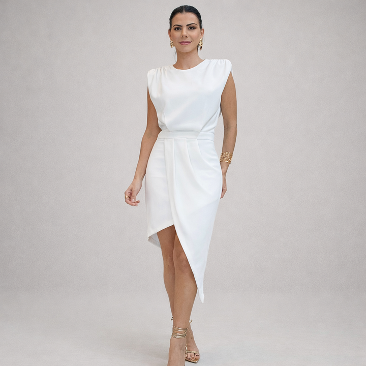 Alessia™ | Robe élégante avec ligne asymétrique structurée