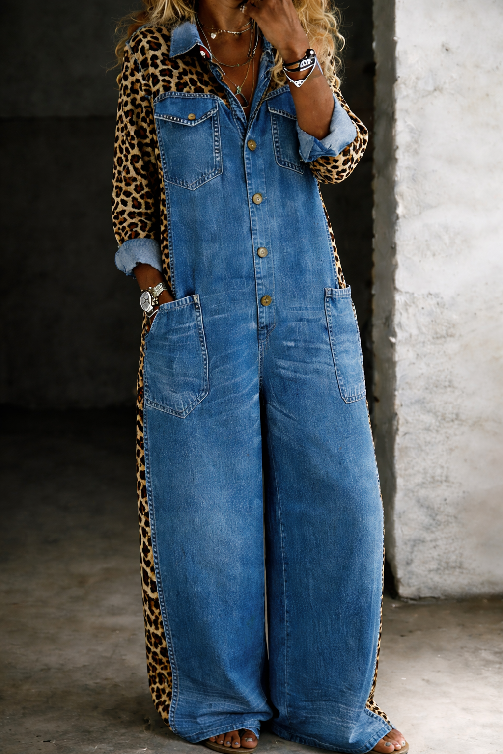 "Amanda | Combinaison en denim à manches longues" can be rewritten as "Combinaison en denim à manches longues Amanda".
