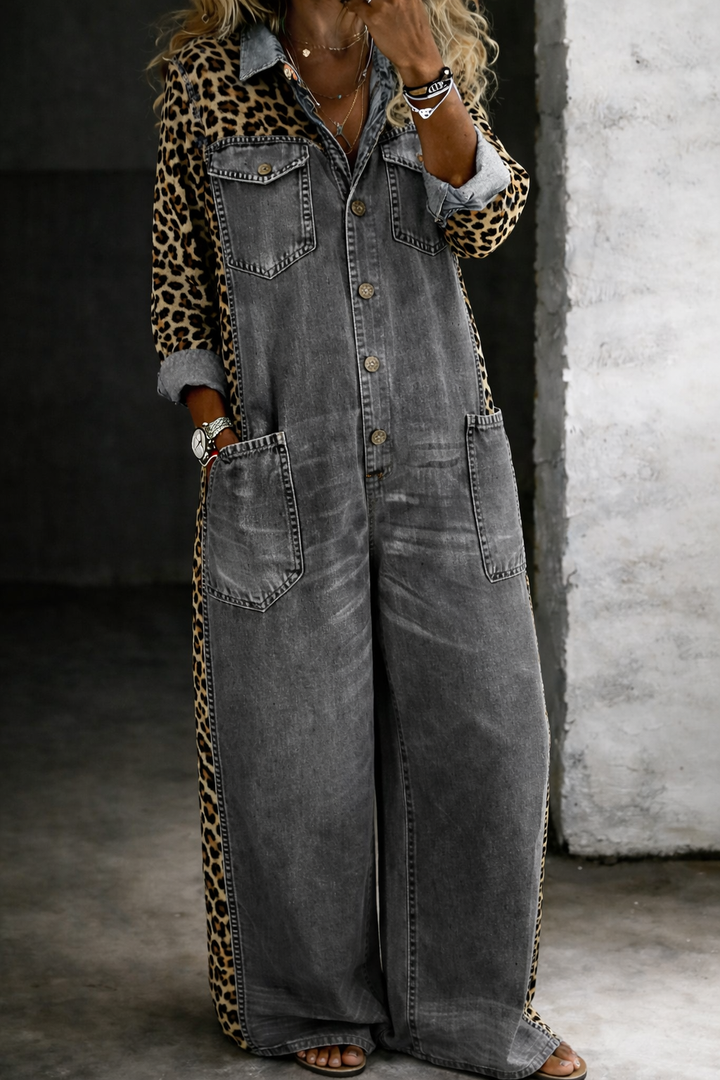 "Amanda | Combinaison en denim à manches longues" can be rewritten as "Combinaison en denim à manches longues Amanda".